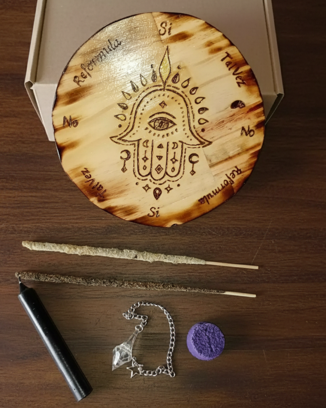 Tablero Radiestésico de Consulta Mano Hamsa - Imagen 2