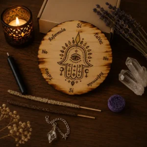 Tablero Radiestésico de Consulta Mano Hamsa
